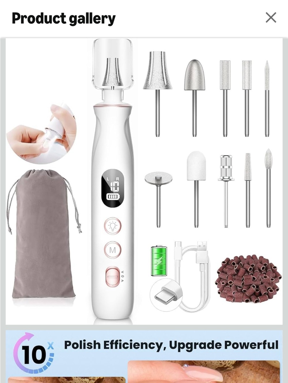 Electric Nail Drill Machine for Women Skincare – White Professional Manicure Kit